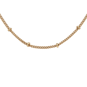 CHAINE PLAQUÉ OR GOURMETTE AVEC BOULES 42CM REGLABLE 36CM