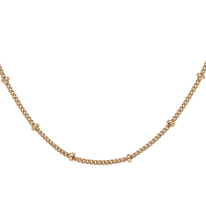 CHAINE PLAQUÉ OR GOURMETTE AVEC BOULES 60CM REGLABLE 55CM