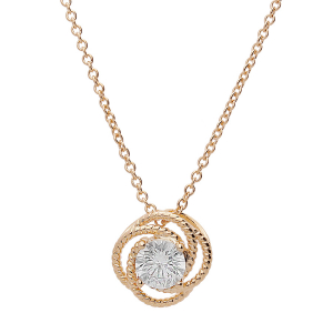 COLLIER PLAQUÉ OR FLEUR OXYDE BLANC  40+4CM