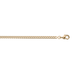 CHAINE GOURMETTE 2.5MM 45CM PLAQUÉ OR