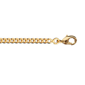 CHAINE GOURMETTE 2.5MM 50CM PLAQUÉ OR