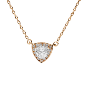 COLLIER PLAQUÉ OR GOUTTE OXYDE BLANC SERTI CLOS 42+3CM