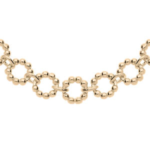 COLLIER PLAQUÉ OR MULTI RONDS ÉVIDÉS BOULES 40+5CM