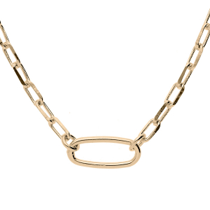 COLLIER PLAQUÉ OR MAILLE RECTANGLE 40+5CM