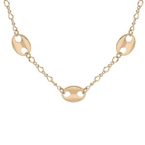 COLLIER PLAQUÉ OR GRAIN DE CAFÉ 42CM RÉGLABLE