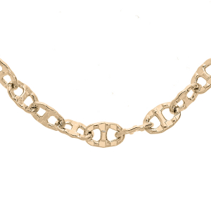 COLLIER PLAQUÉ OR MAILLE MARINE 40+5CM