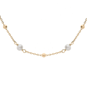 COLLIER PLAQUÉ OR 7 PERLES DE CULTURE D'EAU DOUCE 38+4CM