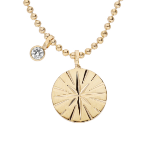 COLLIER PLAQUÉ OR PENDENTIF ETOILE ET OXYDE BLANC 42+3CM