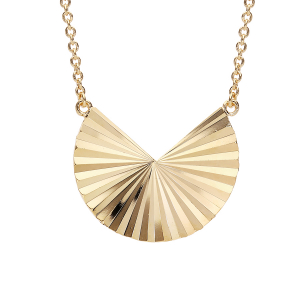 COLLIER PLAQUÉ OR FORME GEOMETRIQUE DIAMANTÉ 40+4CM