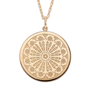 COLLIER PLAQUÉ OR PENDENTIF ROSACE DE STRASBOURG 40+5CM