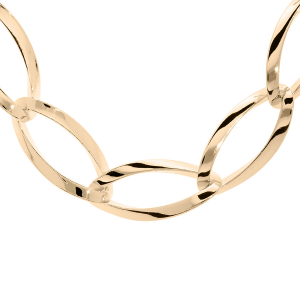 COLLIER PLAQUÉ OR MAILLES OVALES 40+7CM