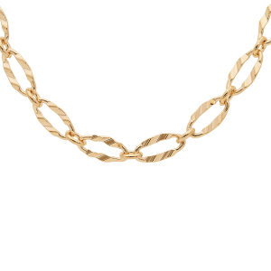 COLLIER PLAQUÉ OR  MAILLES OVALES 40+7CM