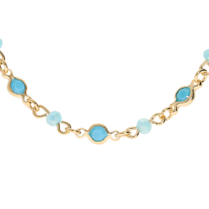 COLLIER PLAQUÉ OR TUTTI FRUTTI 40+5CM