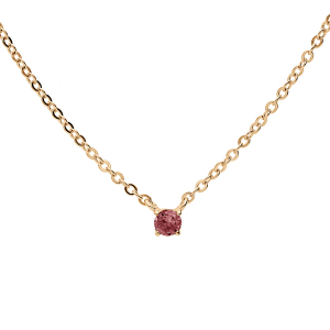 COLLIER PLAQUÉ OR PENDENTIF PIERRE VÉRITABLE GRENAT 3MM 38+5CM