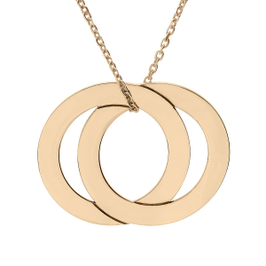 COLLIER PLAQUÉ OR JAUNE 2 ANNEAUX FIXES 40+5CM