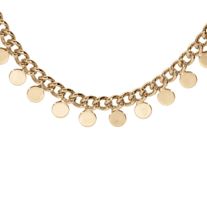 COLLIER PLAQUÉ OR PAMPILLES MULTI RONDELLES 40+5CM