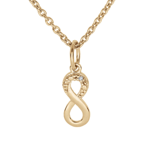 COLLIER PLAQUÉ OR PENDENTIF INFINI OXYDES BLANCS SERTIS 38+5CM