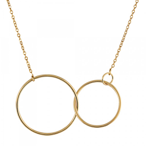 COLLIER PLAQUÉ OR 3 CERCLES 40+5CM