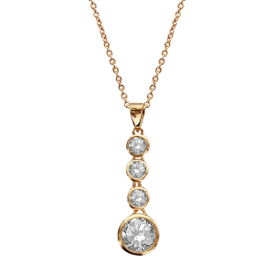 COLLIER PLAQUÉ OR CHAINE FORCAT PENDENTIF PIERRES BLANCHES SYNTHETIQUE 44CM REGL 40 ET 38CM