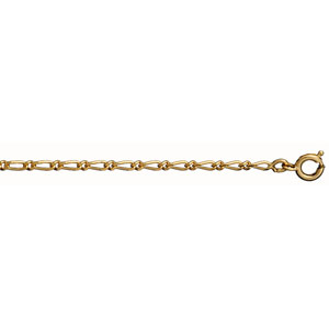 CHAINE 1+1 2MM 40CM PLAQUÉ OR