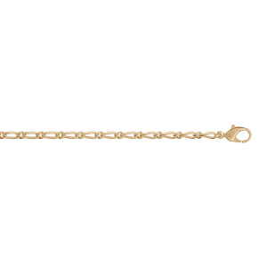 CHAINE 1+1 2MM 40CM PLAQUÉ OR