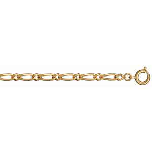 CHAINE 1+1 3MM 50CM PLAQUÉ OR