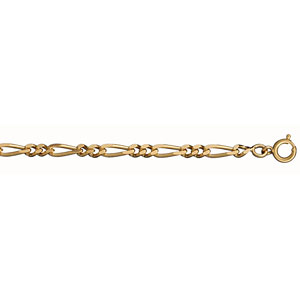 CHAINE 1+2 3MM 50CM PLAQUÉ OR