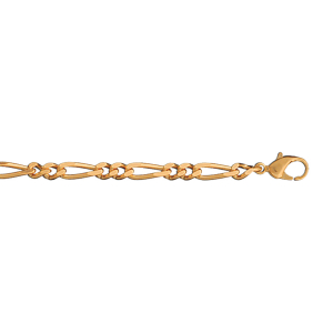 BRACELET 1+2 3MM 18CM PLAQUÉ OR
