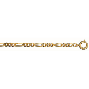 CHAINE 1+3 3MM 50CM PLAQUÉ OR