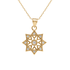COLLIER PLAQUÉ OR  PENDENTIF ETOILE OXYDES BLANCS SERTIS 40+5CM