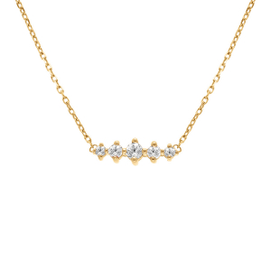 COLLIER PLAQUÉ OR OXYDES BLANC HORIZONTAL  38+4CM