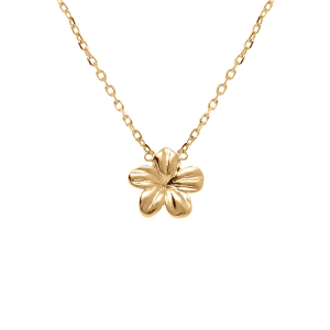 COLLIER PLAQUÉ OR FLEUR 45CM
