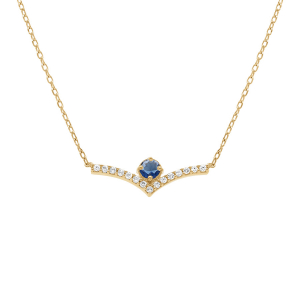 COLLIER PLAQUÉ OR FLEUR OXYDES BLEU ET BLANC   38+4CM