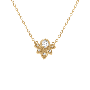 COLLIER PLAQUÉ OR GOUTTES OXYDES BLANCS  38+4CM