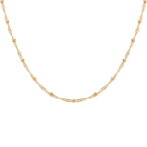COLLIER PLAQUÉ OR TWIST ET BOULES  40+7CM