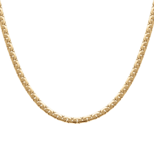 COLLIER PLAQUÉ OR MAILLE ANGLAISE PLATE 40+7CM