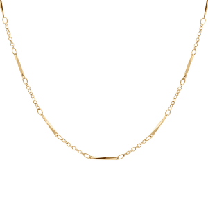 COLLIER PLAQUÉ OR BAGUETTES  40+7CM