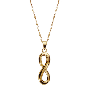 COLLIER PLAQUÉ OR FORME HUIT (INFINI)  LISSEE 40+4CM