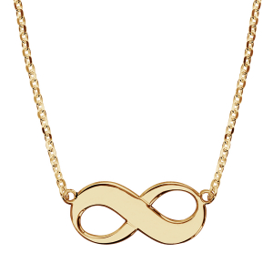 COLLIER PLAQUÉ OR MOTIF INFINI A GRAVER 42+3CM
