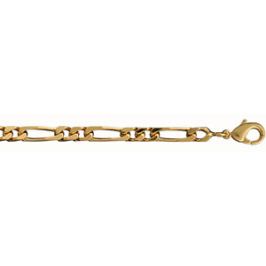 CHAINE 1+2 4MM 55CM PLAQUÉ OR
