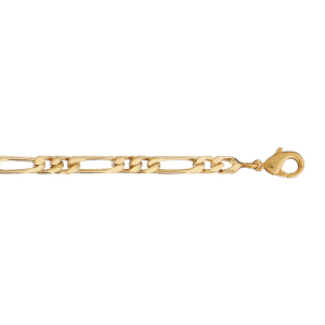 CHAINE 1+2 4MM 55CM PLAQUÉ OR