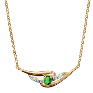 COLLIER PLAQUÉ OR PENDANTE PIERRE VERTE SYNTHETIQUE 43+2CM