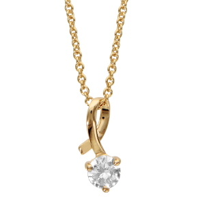 COLLIER PLAQUÉ OR OXYDE SERTI BLANC 40+4CM
