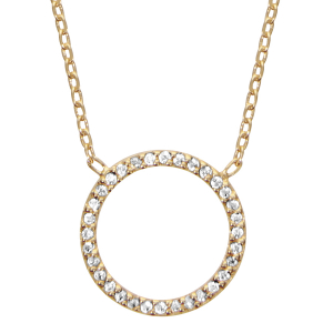 COLLIER PLAQUÉ OR CERCLE OXYDES DE ZIRCONIUM 36+5CM