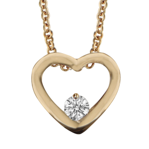 COLLIER PLAQUÉ OR FORME COEUR AJOURE AVEC OXYDES BLANCS SERTIS 40+4CM