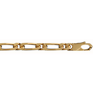 CHAINE 1+1 6MM 50CM PLAQUÉ OR