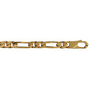 CHAINE 1+2 6MM 55CM PLAQUÉ OR