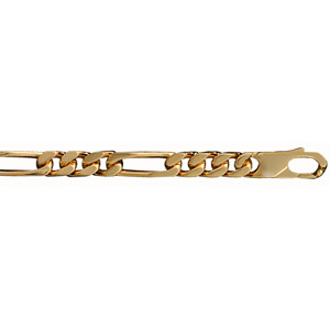CHAINE 1+3 6MM 55CM PLAQUÉ OR