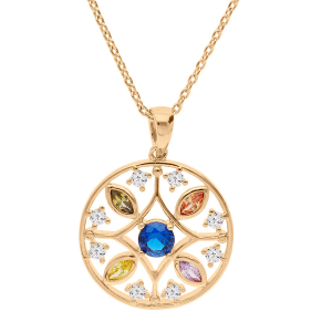 COLLIER PLAQUÉ OR PENDENTIF EMPIERRE 39+5CM