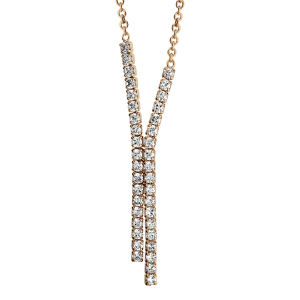 COLLIER PLAQUÉ OR RIVIERE OXYDES BLANCS 40+4CM